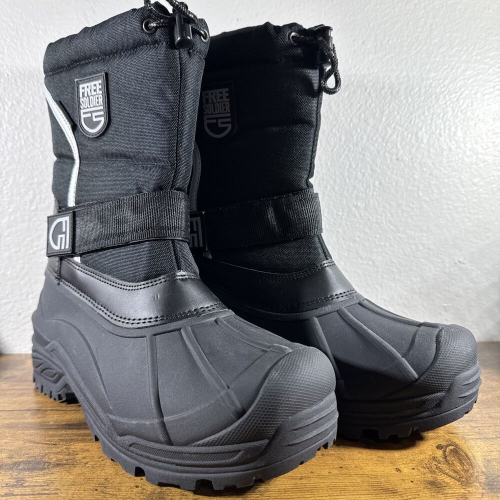Free soldier Mens Snow Boots Insulated Waterproof Size 7 New W/ Defects